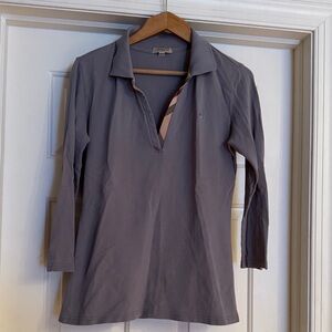 Burberry 3/4 length sleeve polo shirt Medium